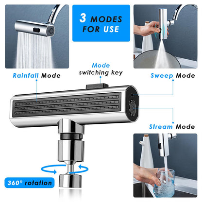 Kitchen Faucet Waterfall Outlet Splash Proof Universal Rotating