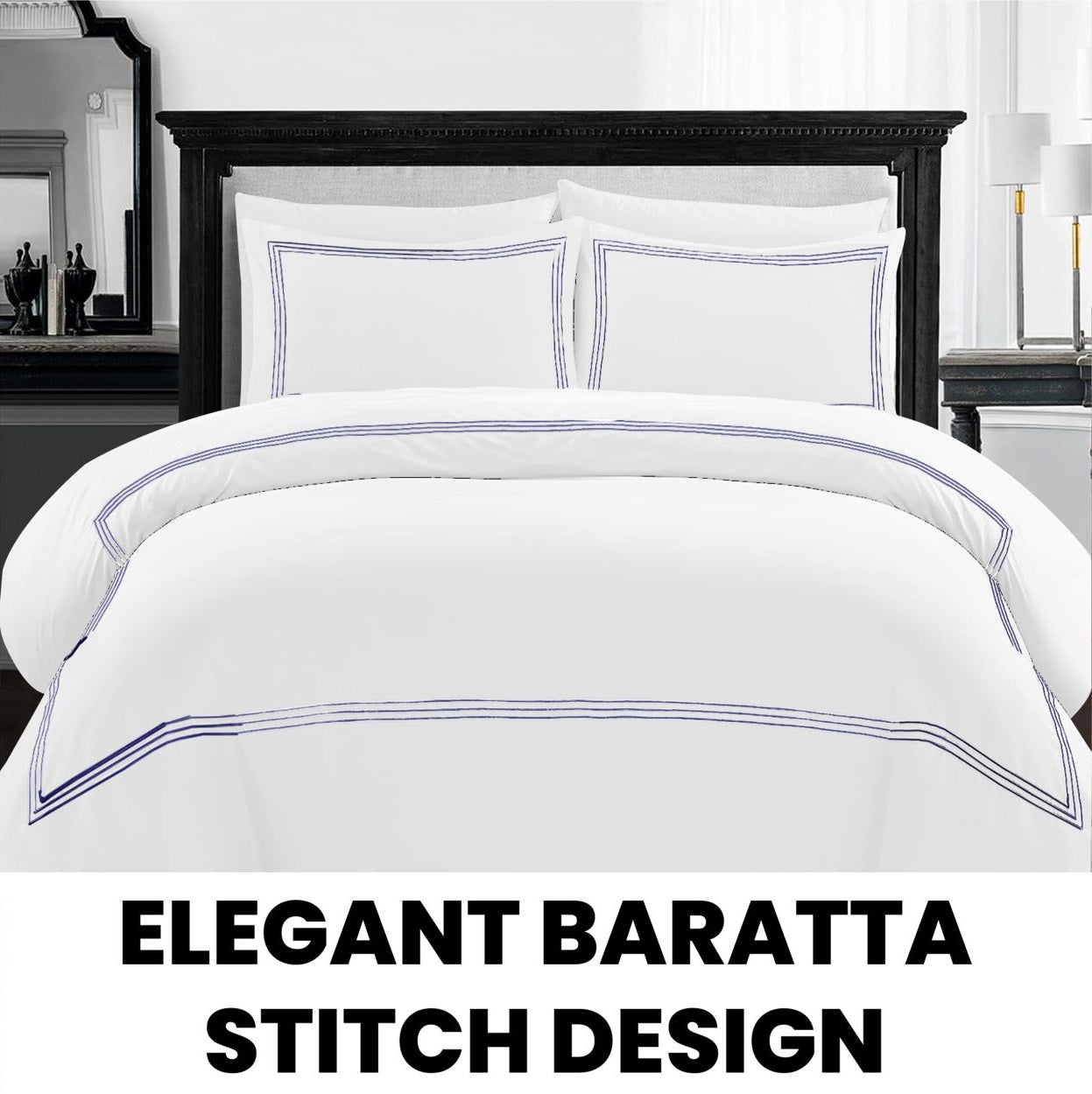 Wrinkle Resistant Elegant Baratta Stitching Ultrasoft Microfiber Embroidered Best Quilt Cover Duvet Set #Trending #Duvetcover #Quiltecover