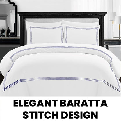 Wrinkle Resistant Elegant Baratta Stitching Ultrasoft Microfiber Embroidered Best Quilt Cover Duvet Set #Trending #Duvetcover #Quiltecover