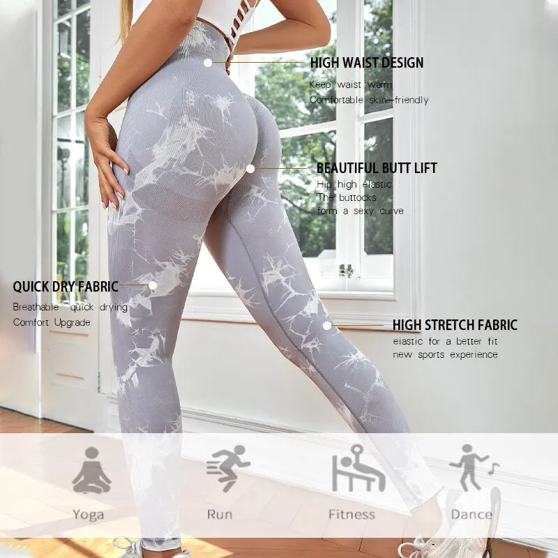 Tie Dye Seamless Sports Yoga Leggings