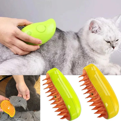 3 In 1 Cat Steamy Brush, Cat Hair Removal Brush