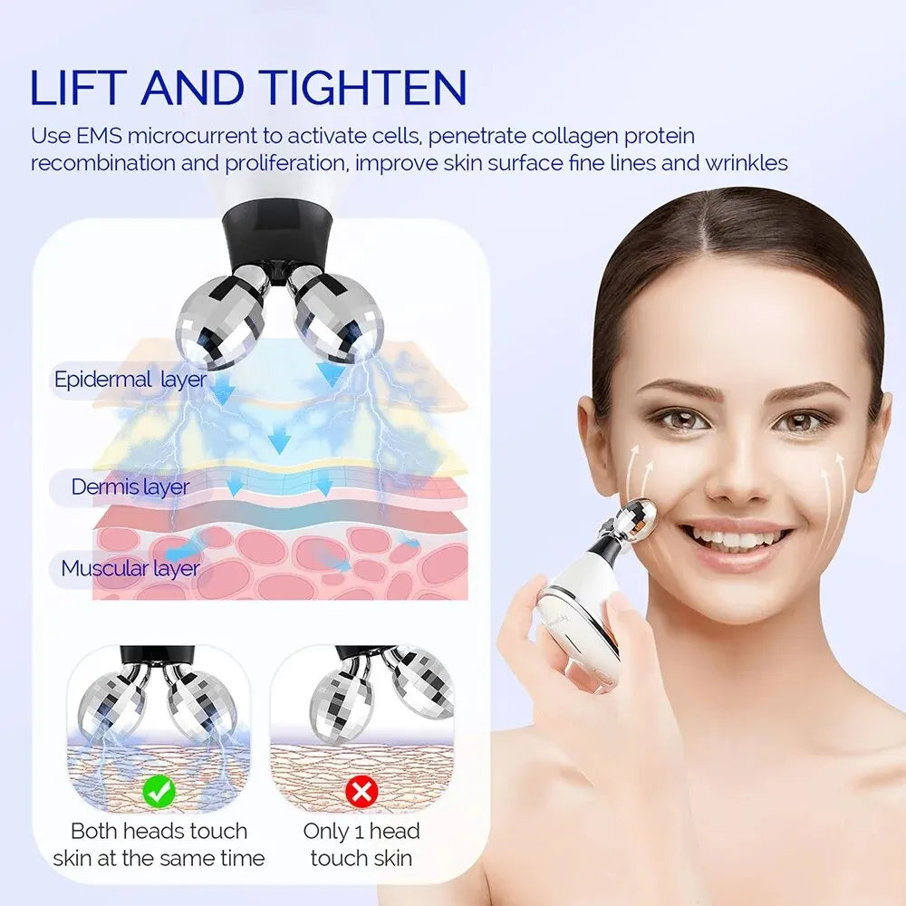 Microcurrent Facial Device EMS Vibrating Face Massage Roller