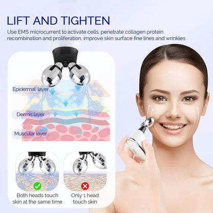 Microcurrent Facial Device EMS Vibrating Face Massage Roller