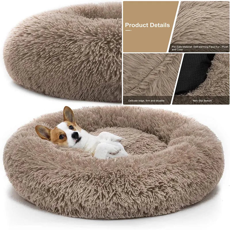 Deluxe Comfort Pet Bed Ultra Soft & Comfortable Donut