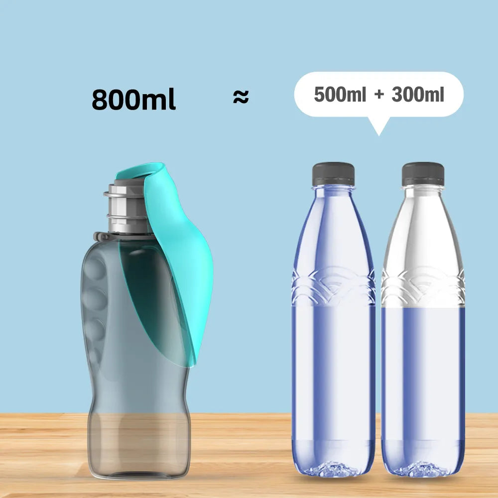 800ml Portable Outdoor Travel Drinking Bottle with Bowl for Dogs