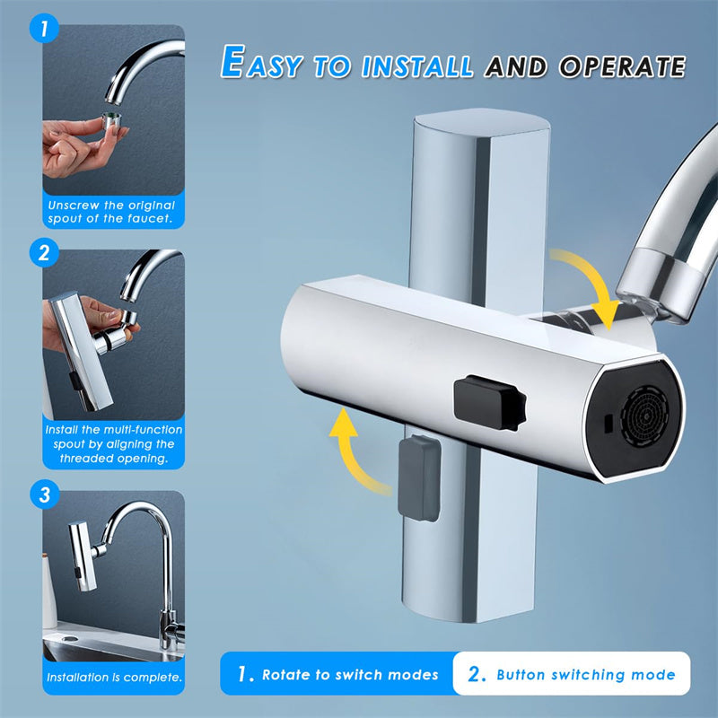 Kitchen Faucet Waterfall Outlet Splash Proof Universal Rotating